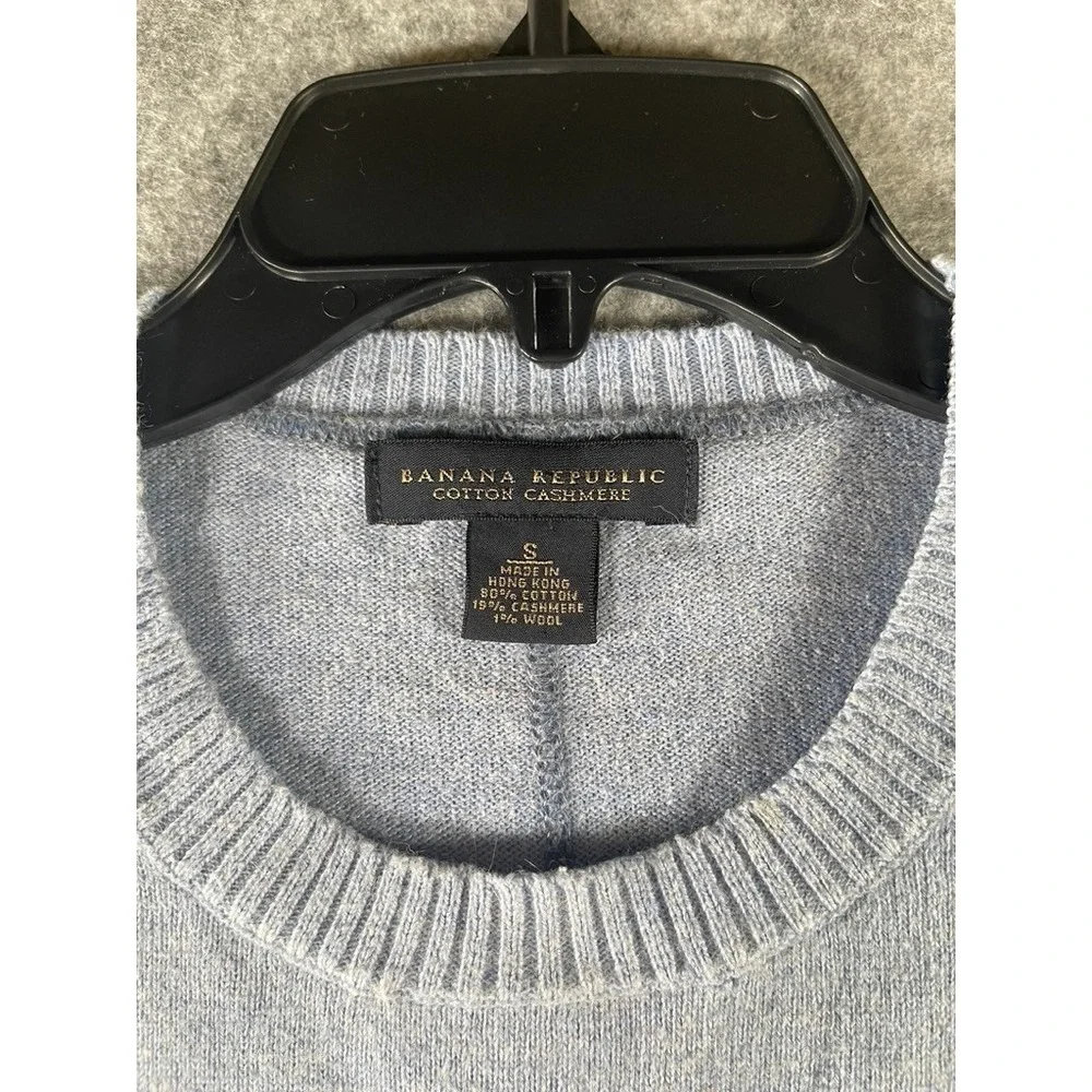 Banana Republic S Cashmere‎ Crew-Neck Sweater Light Blue Minimalist